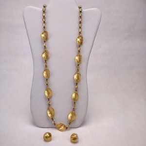 Vintage Smithsonian Collection Golden Flame Necklace and Earrings